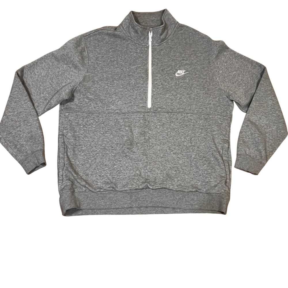 Nike Sportswear Club Fleece Quarter Zip 2XL Heather Grey DD4732-066 Athleisure